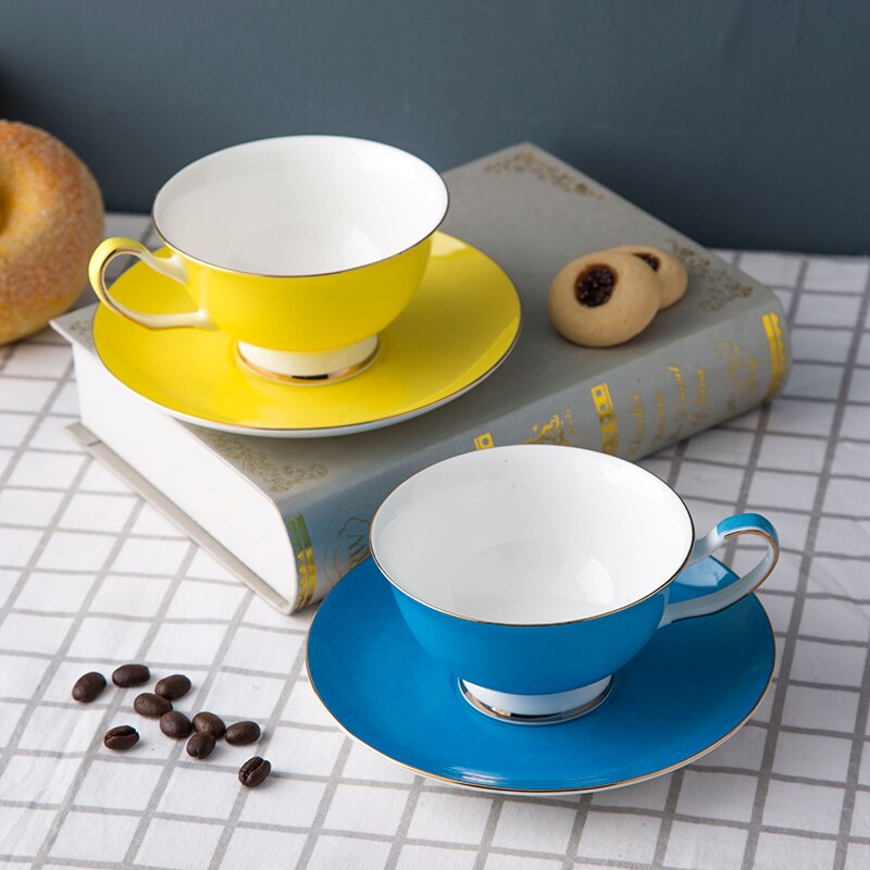 220ML, bunte knochen China kaffee tasse und untertasse einstellen, nespresso tasse einstellen, tazas Cafe termos kaffee becher, Cappuccino tasse einstellen