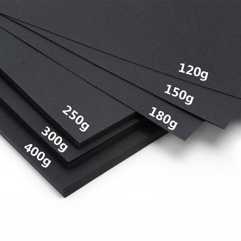 A4 Black Kraft Paper for DIY Handmade Cardboard Making 80g/120g/180g/230g/250g/300g/400g Hand Painting Paper Sketch Paper