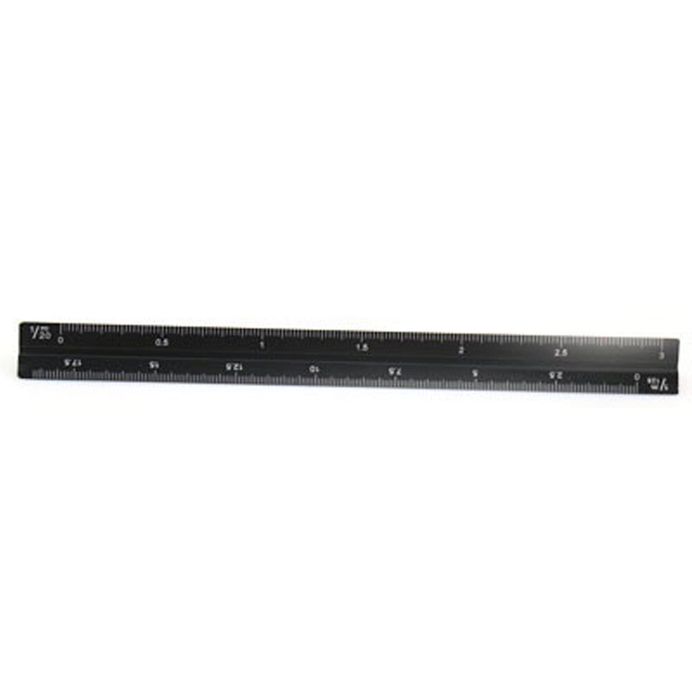 Scale Ruler Small Proportion Office Supplies Multifunctional School Measuring Tool Triangular Colorful Ruler Aluminum: Black
