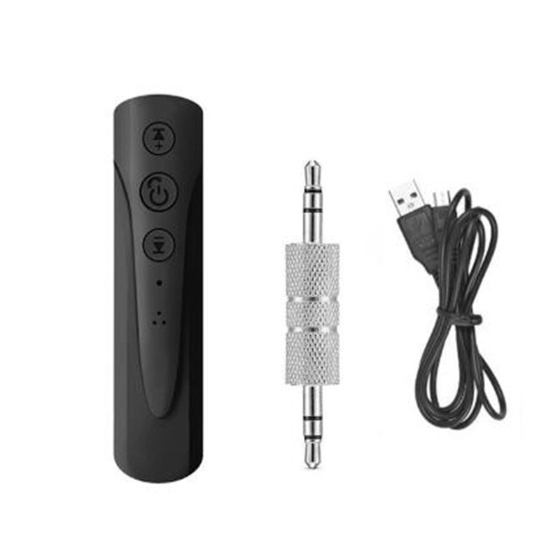 Auto bluetooth aux 3.5mm jack bluetooth ontvanger handsfree bellen bluetooth adapter autozender auto muziekontvangers: Zwart