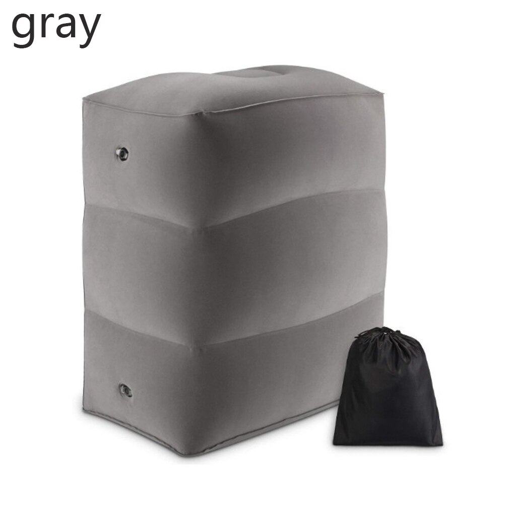 Kids Flight Sleeping Travel Pillow Portable Inflatable 3 Layer Footrest Airplane Pillows Car Bus Plane Train Bed Foot Rest Pad: Gray