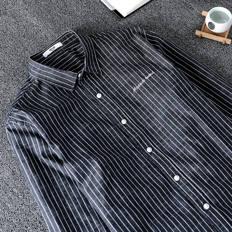 mannen lange mouwen streep shirt katoen shirts voor mannen trend casual mode shirt heren lente en zomer shirts mannelijke