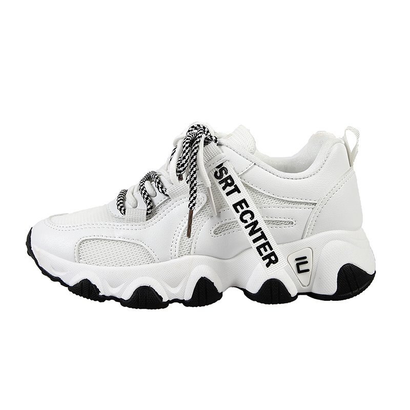 Sommer high-end kvinder sko blød bund luft mesh sko gummi sko kvinder åndbare sneakers dame sko: Hvid / 5