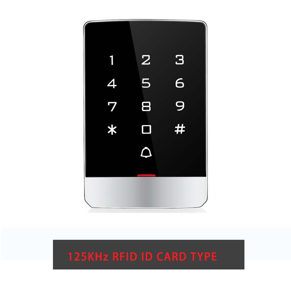 WG26 Metal case Waterproof digital black Touch keypad screen RFID Standalone Access Control Keypads Support 125KHZ RFID 13.56Mhz: T9EM