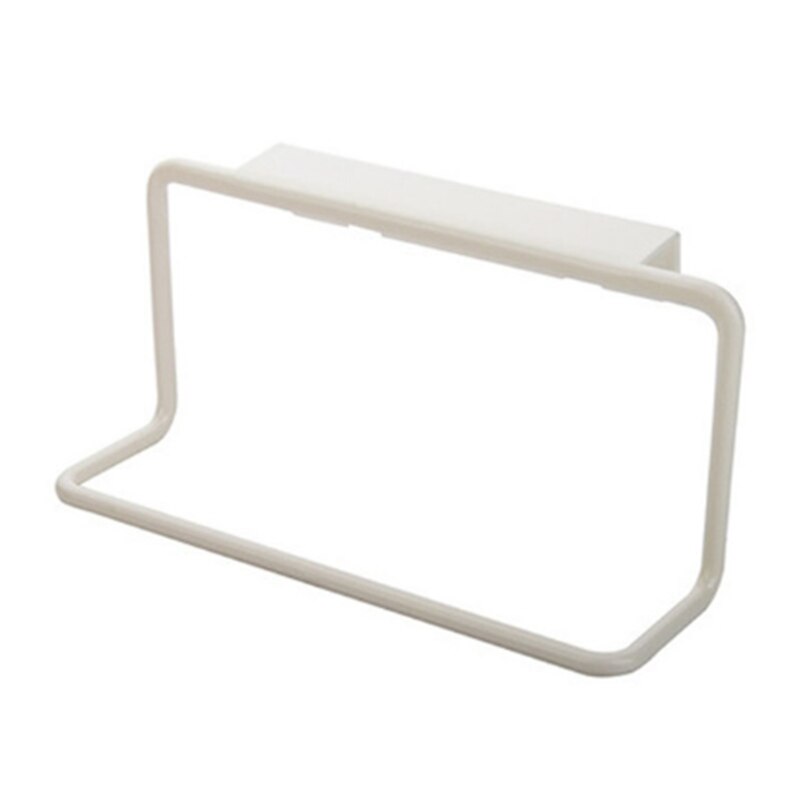Plastic Non-marking Rag Hanging Towel Rack Holder Organizer Bathroom Kitchen Cabinet Cupboard Hanger Home bathroom storage rack: White