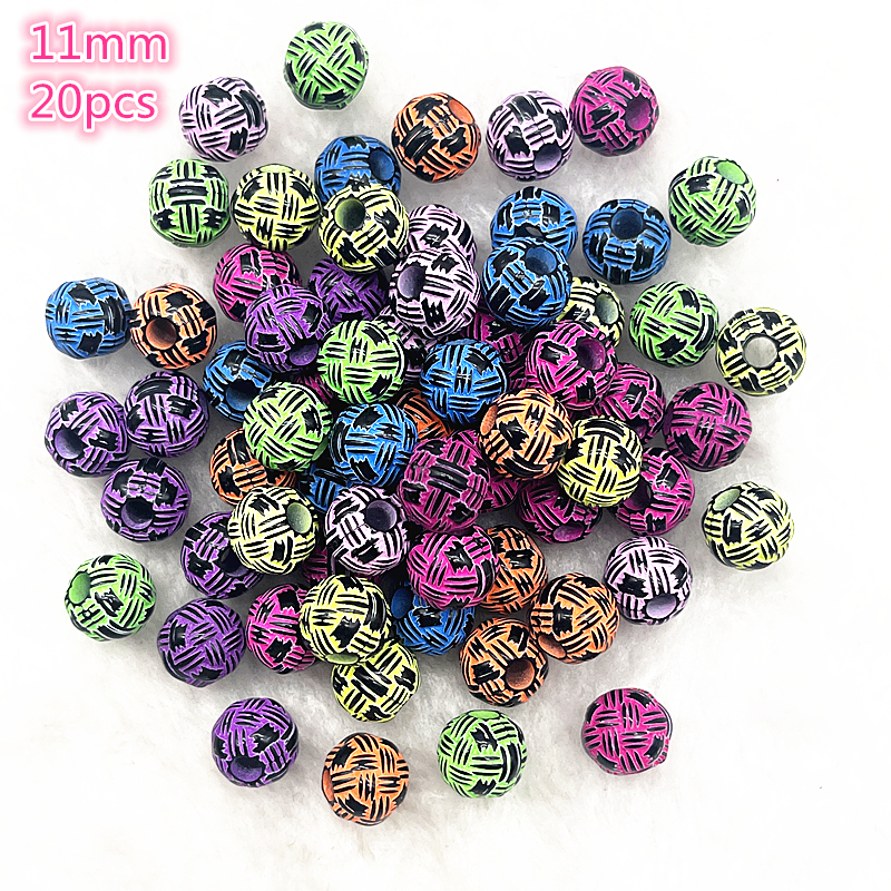 10-20 piezas deporte Rugby tenis baloncesto fútbol voleibol cuentas espaciador cuentas acrílicas para fabricación de joyería DIY pulsera collar