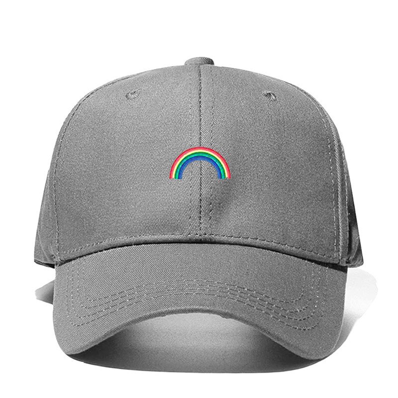 Nuovo Berretto da Baseball Del Ricamo Arcobaleno Papà Caps Unisex Degli Uomini Delle Donne Del Cappello di Snapback Berretto Da Baseball del Cotone Dropshipping: Grigio