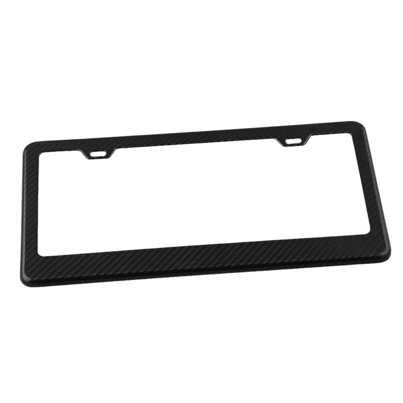 2 paquetes de marco para matrícula de fibra de carbono 3K con tapas de tornillo talla estándar de ee.uu. Cubierta de placa de sarga