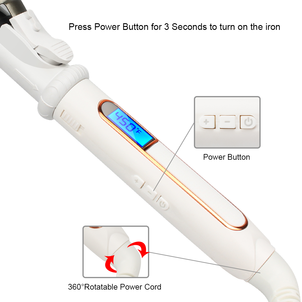 Ushow Eisstockschießen Eisen mit Turmalin Keramik Technologie und Digitale Steuerung mit Wärme Beständig Silikon matt