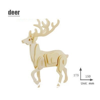 3d three-dimensional wooden animal jigsaw puzzle toys for children diy handmade wooden jigsaw puzzles Animals Insects Series: deer