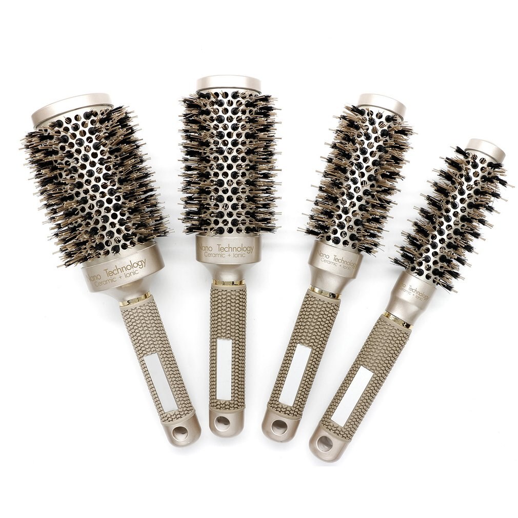 25/32/45/53Mm Nylon & Varkenshaar Haar Ronde Borstel Keramische Aluminium Haar Kam Professionele Kappers borstel Kapper Styling Kam