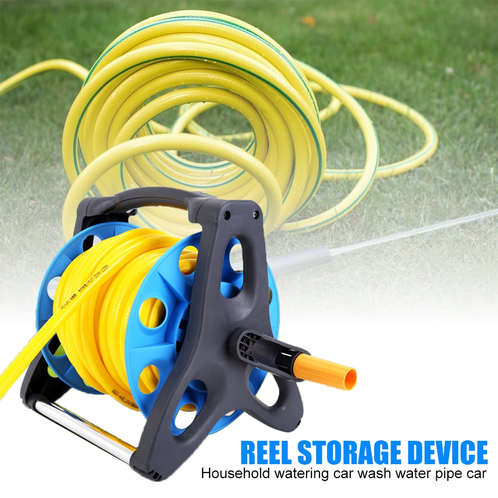 Garden Watering Hose Pipe Reel Holder Rack Storage Cart Gardening Water Planting Cart Aluminum Frame Irrigation Supply Portable