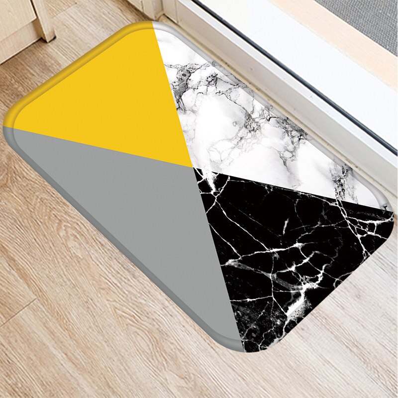 Geometrisk marmor matta kök entrédörr korall sammet matta gummi färgglada golvmattor inomhus halkfri matta 48244: 2dd-48244-006