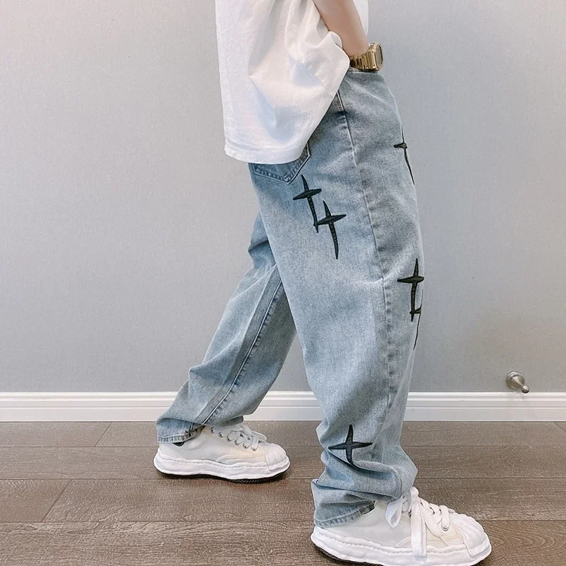 Vida cargobyxor herr streetwear baggy herrjeans byxor raka herrkläder streetwear cargobyxor  y2k kläder