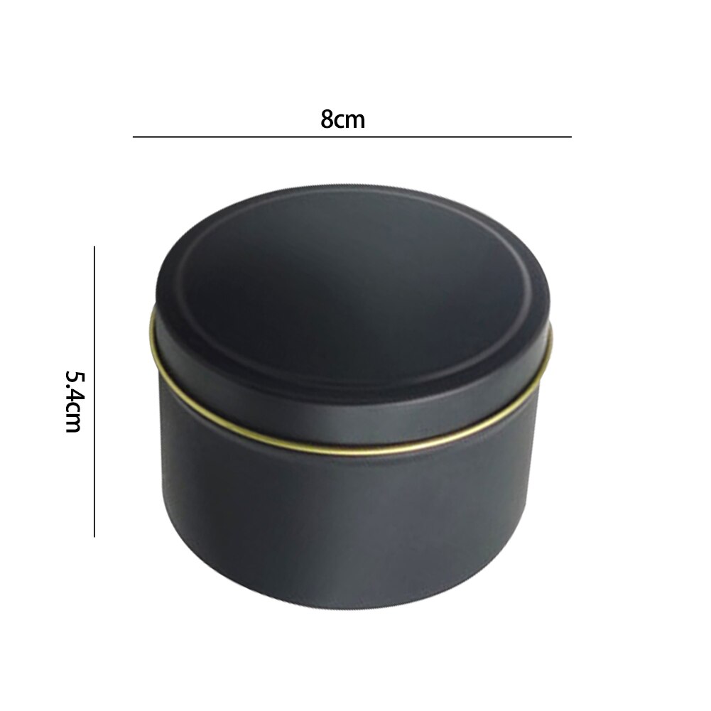 Latas redondas de Metal para velas, envases vacíos de lata de aluminio, 8oz, color negro y dorado, al por mayor, 12 Uds.