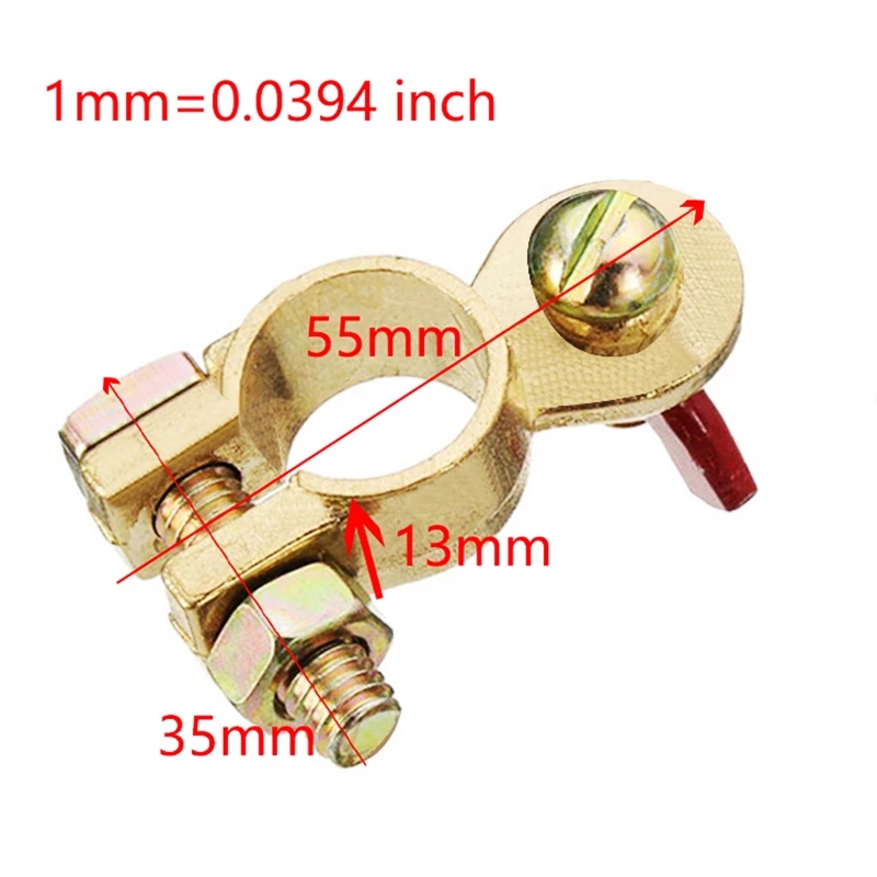 2 Pcs Copper Battery Terminal Connector Car Top Post Battery Terminals Quick Release Wire Cable Clamp Disconnect Cutoff Switch
