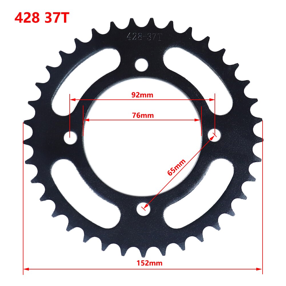 420/428 Chains 37T Motorcycle Chain Sprockets Rear Back Sprocket Cog For 110cc 125cc 140cc Dirt Pit Bike: 428 37T black 76mm