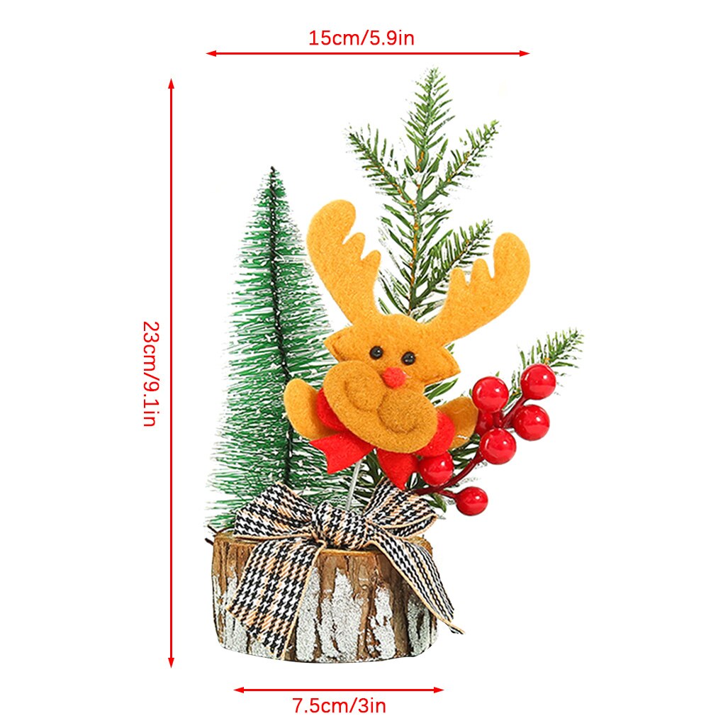 Desktop mini juletræsdekoration hjemmekontor bordplade glødende træ ornament dekoration: Nr. .3