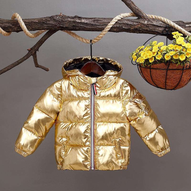 Winter Kinderen Down Katoen Met Capuchon Baby Jongens En Meisjes Kinderkleding Jas Zilver Brood Dikke katoenen Jas: gold / 3T