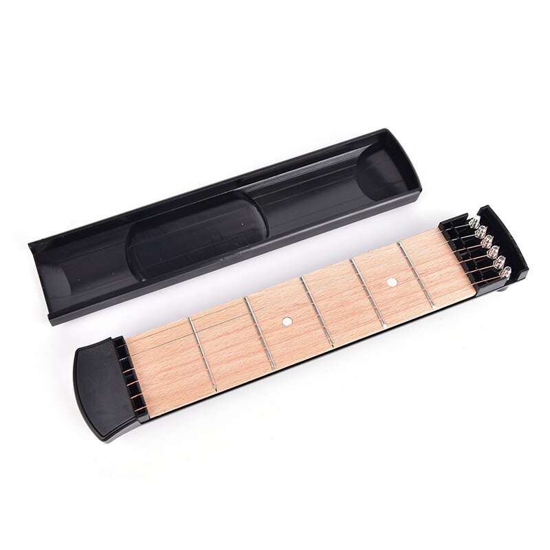 1Pc Mini Gitarre Tragbare Tasche Gitarre Praxis 6 Saiten Gitarre Trainer Gerät Für Anfänger