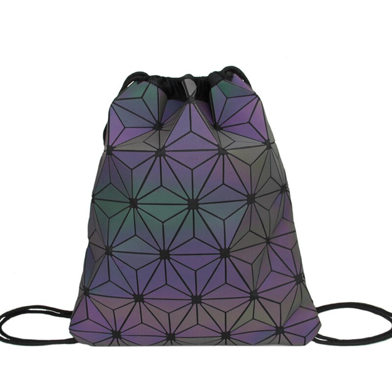 Neue Bao Tasche Leucht Rucksäcke Frauen Kordelzug Mädchen Täglichen Rucksack Schule Weibliche Geometrie Klapp Schüler der Schule Taschen: A