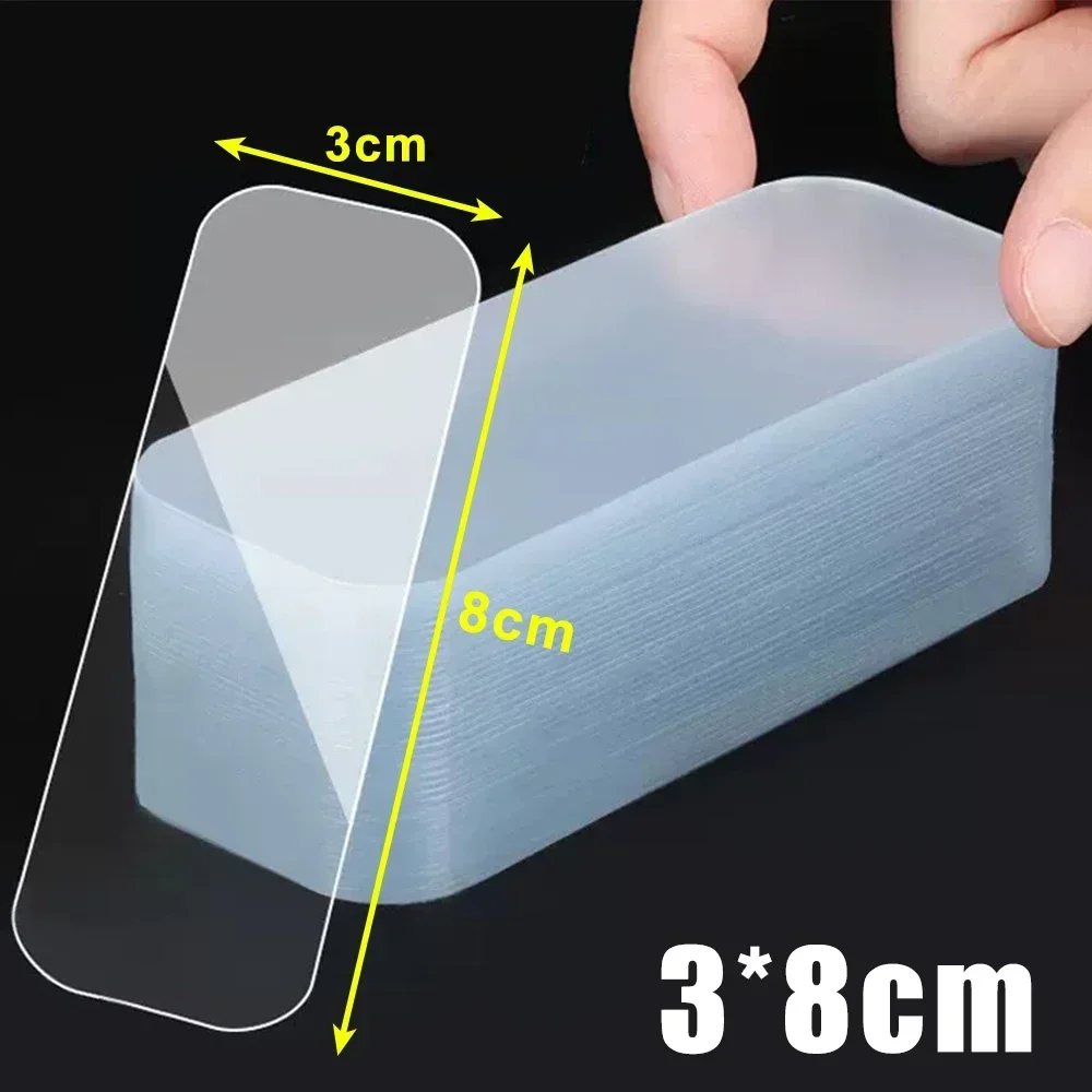 Ruban adhésif Double face solide en PVC, autocollants muraux carrés transparents réutilisables pour crochets, bandes de colle imperméables sans trace pour la maison: XL / Gris clair