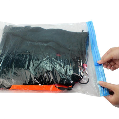 Bolsa de plástico comprimido al vacío con sello de rollo de 4 tamaños, bolsa de almacenamiento para exteriores para ropa, armario ropero duradero para ahorrar espacio
