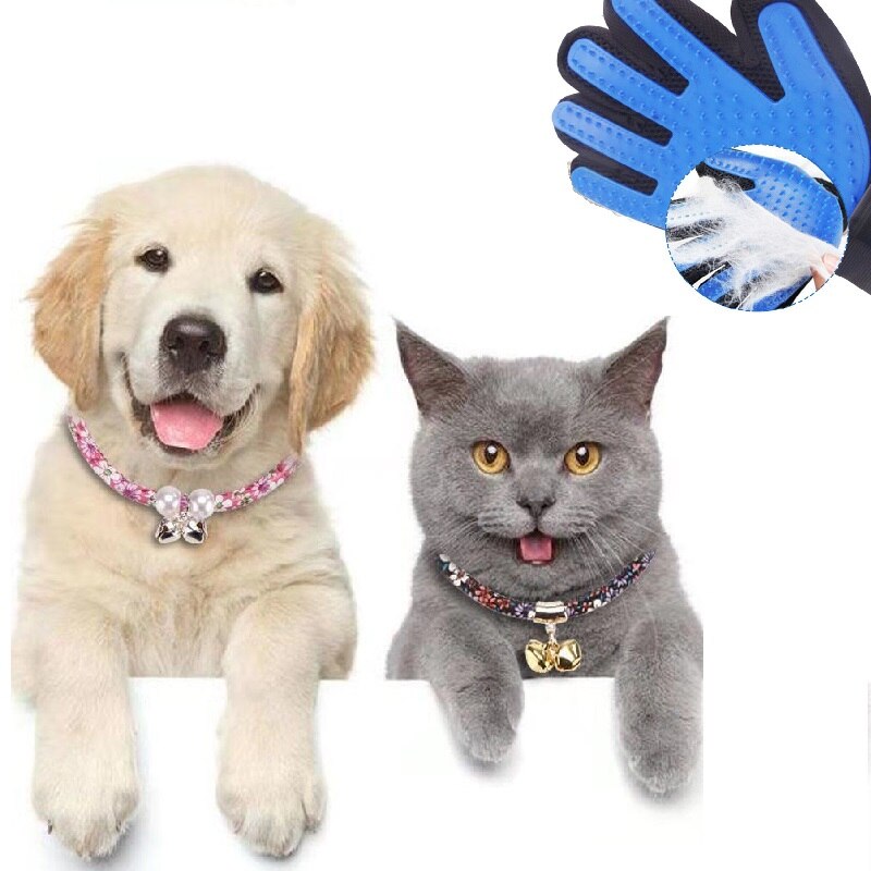 Guante de silicona para el cuidado de mascotas, cepillo para perros, peine, guantes para el pelo, suministros de limpieza para el baño, peines de goma para animales, 1 unidad