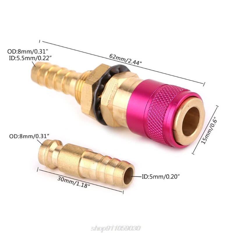 Chłodzony wodą gazu adapter szybkie złączka dla spawanie TIG latarka + 8mm wtyczka N11 20 Dropshipping