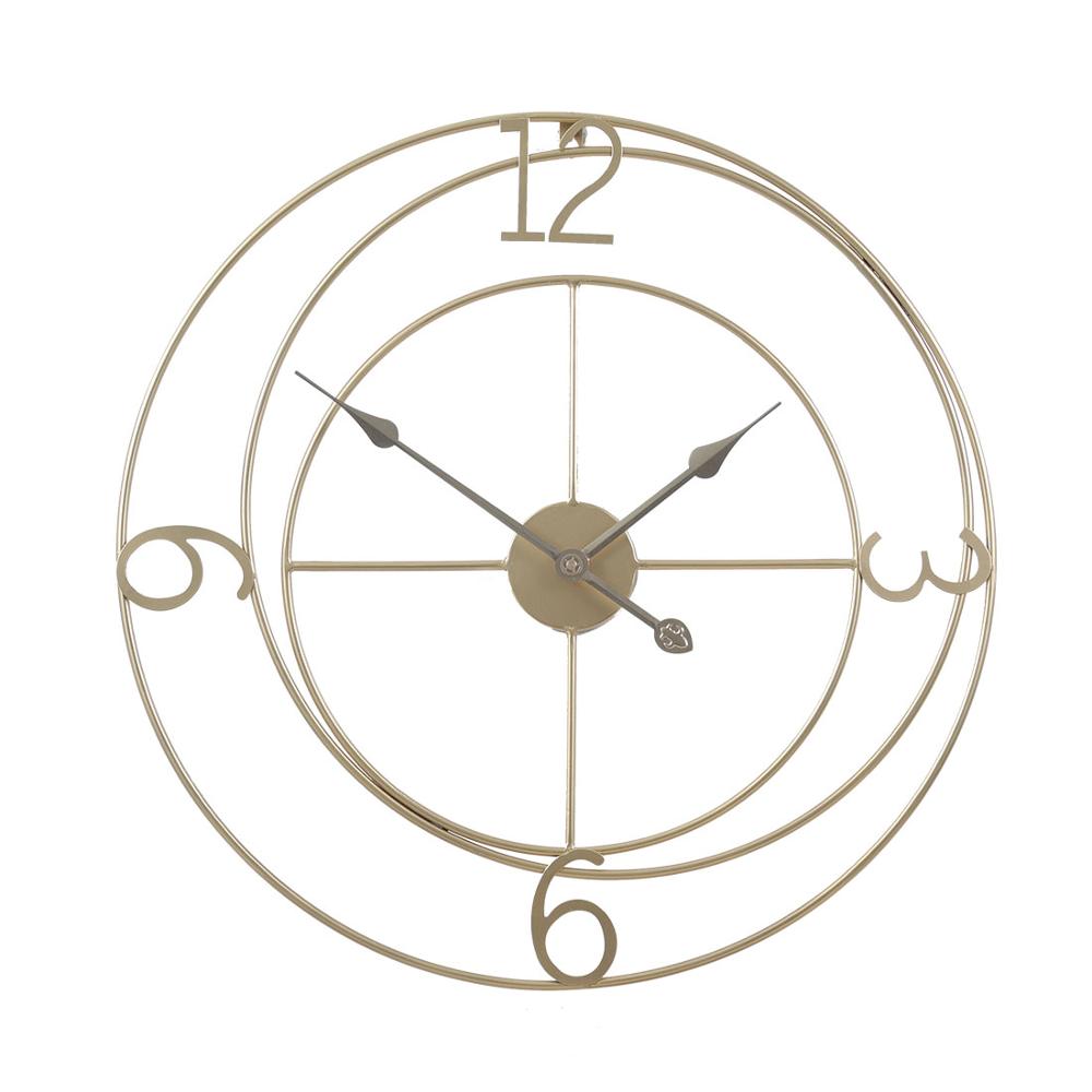 24 Inches 60cm Iron Hollow Wall Clock Roman Numerals Silent Wall Clock Hanging Clock Home Decor - Black