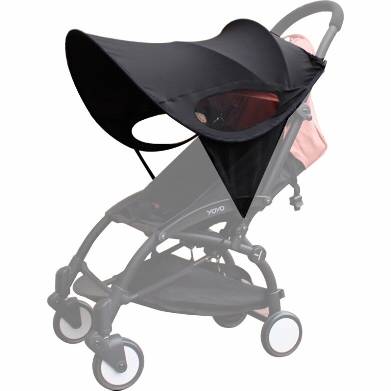 Universell barnvagnstillbehör solskydd solskydd solskyddskåpa uv -resistent hatt passar babyzenes yoyo yoya+ barnvagn barnvagn: Svart