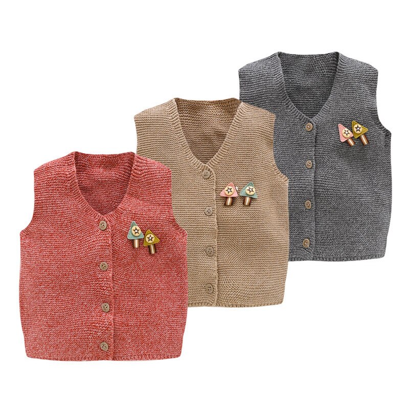 Afslappet småbørn baby drenge sweater vest bomuld blød baby sweater til drenge herre v-hals baby vest vinter forår drenge tøj