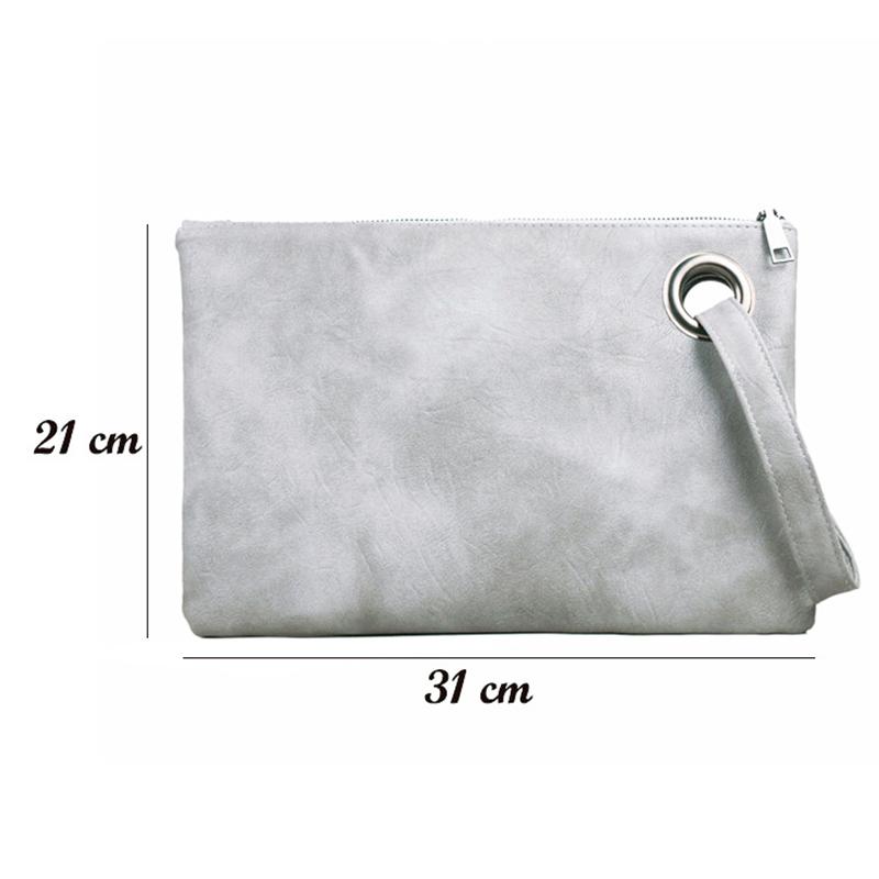 Solid Handbag Women's Clutch Bag Leather Women Envelope Bag Zipper Evening Bag Female Clutches Handbag Torebki Damskie