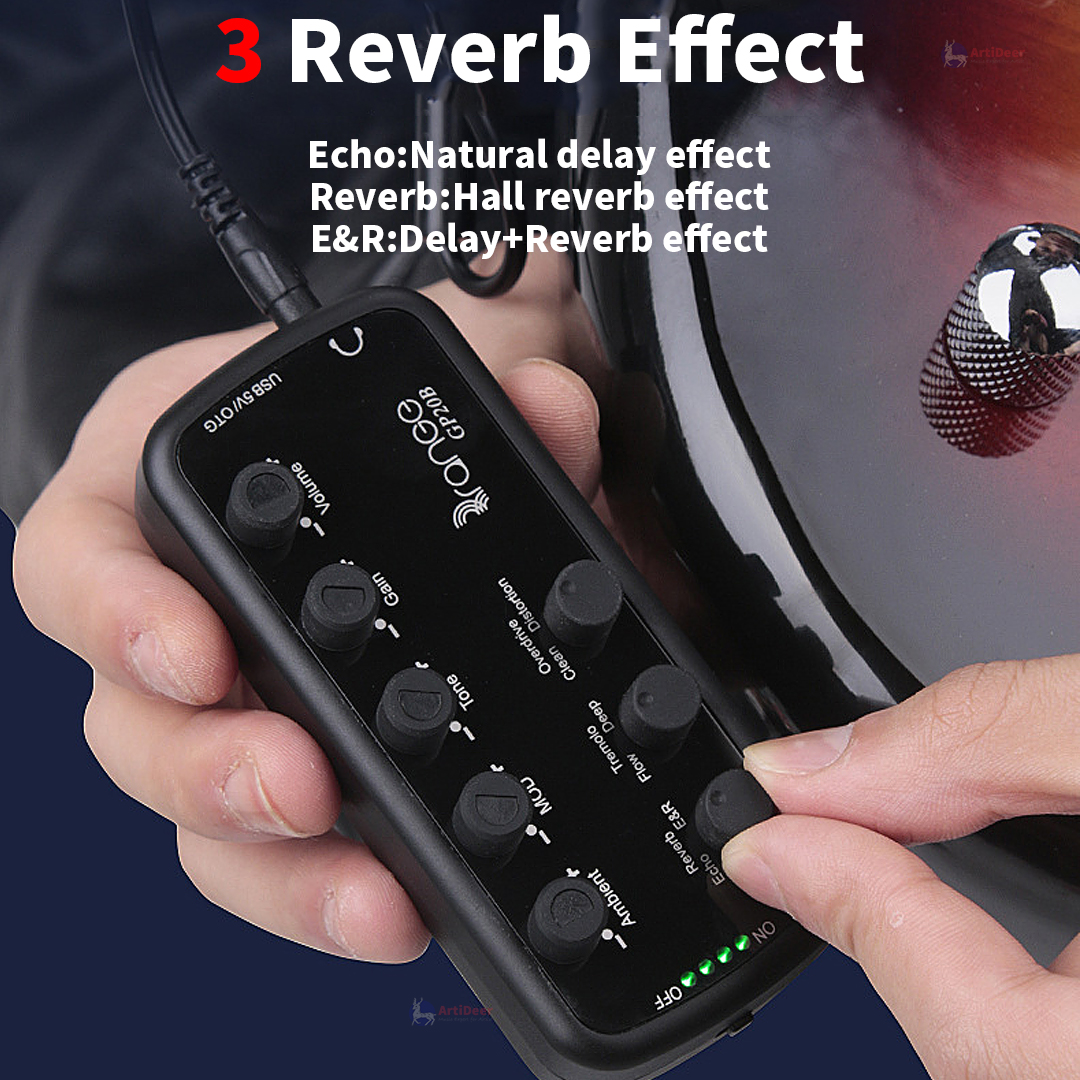 Electric Guitar Pedals Headphone Amp Mini Multi-Effects Effector Delay Reverb Overdrive Bass Amplifier Distortion Pedalboard