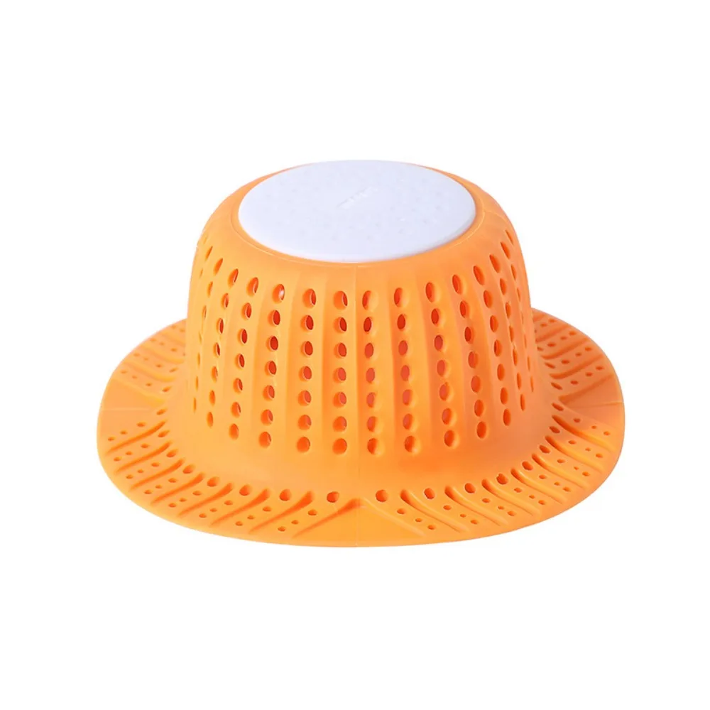 Bathtub Drain Hair Catcher Collapsible Drain Protector for Pop-Up and Regular Drains of Shower Bathtub Tub Bathroom Sink: Orange