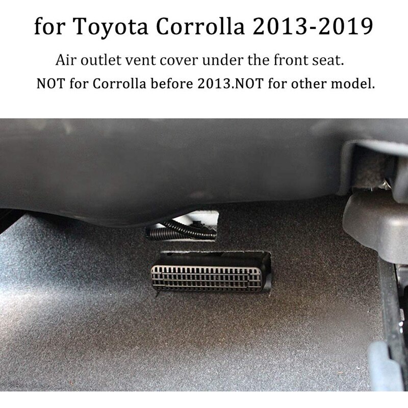 1 Paar Auto Airconditioning Outlet Vent Roosters Covers Voorstoel Ac Heater Floor Vent Protector Voor Toyota Corolla L Le