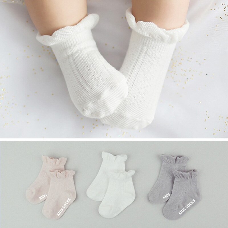 Summer Cotton Mesh Baby Socks Anti-Slip Toddler Infant Sock Princess Lace Ankle Socks For 0-24Months