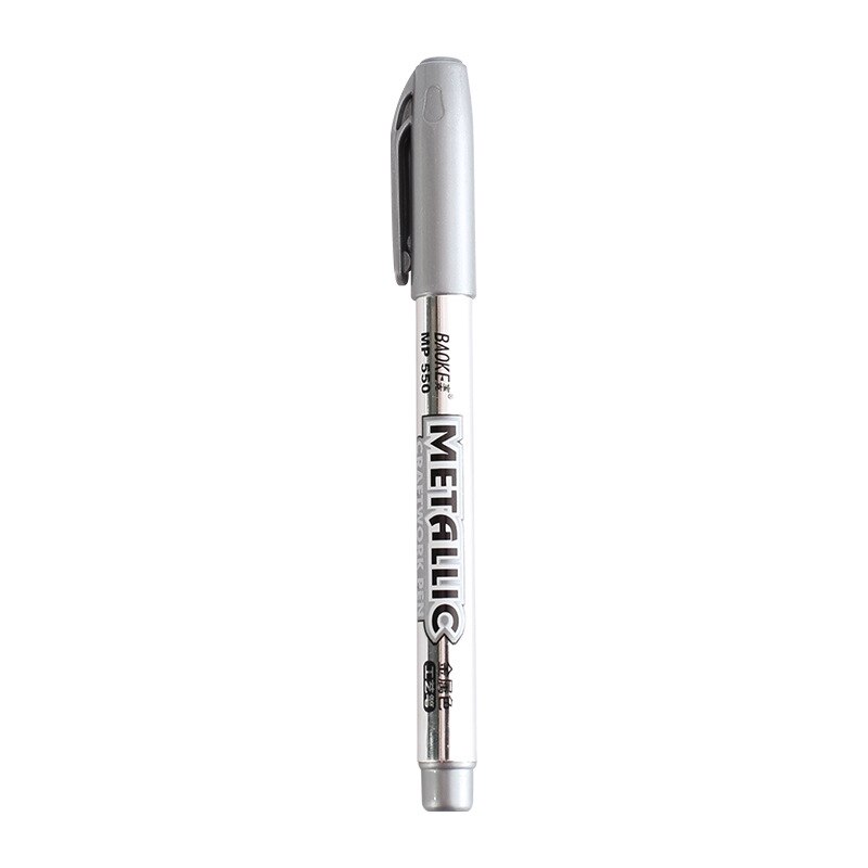 1-stück Metallischen Marker Stift DIY Karte Silber und Gold Farbe Stifte für Schwarz Papier/Glas/stoff/Holz/Felsen/Keramik/CD/Becher: Silber-