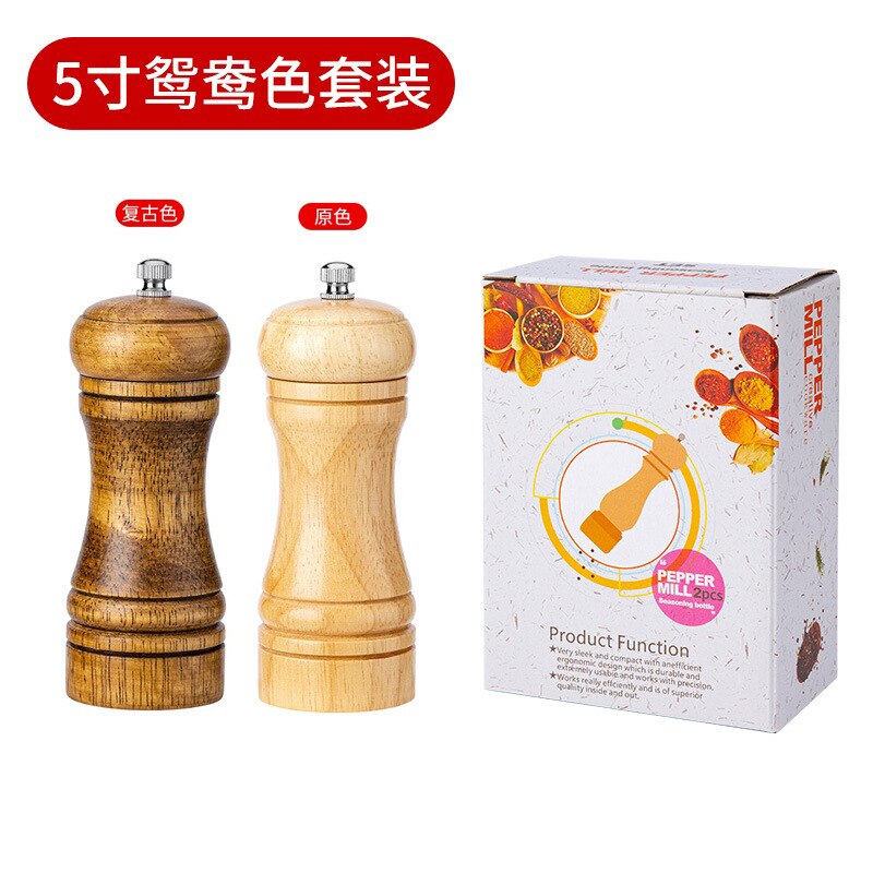 5 &quot;8&quot; 10 &quot;manuelle Pfeffermühle Holz Salz und Pfeffer Mühle Multi-zweck Menage Küche Werkzeug mit Würze Spender: 5 Zoll Mandarin Ente