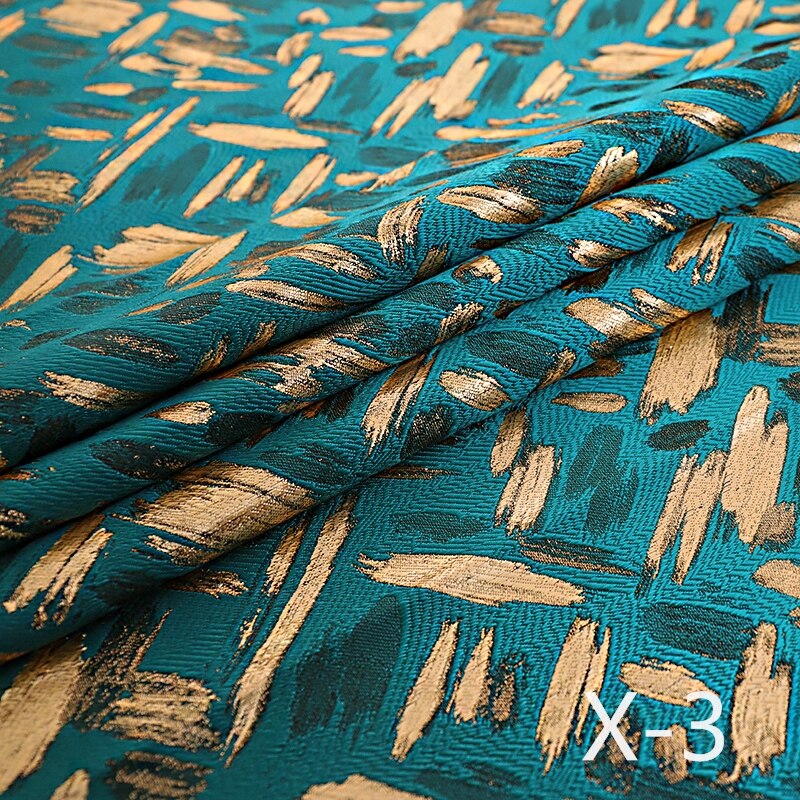 Jacquard Satin Fabric Gold Thread Sewing Material High-end Ladies Dress/Suit Fabric100*150cm: X-3