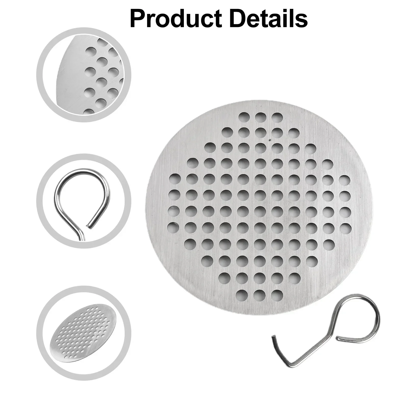 Colador de fregadero de ducha de acero inoxidable, cubierta de filtro de pelo para baño, ducha, cubierta Circular de drenaje de suelo, pantalla de filtro de pelo