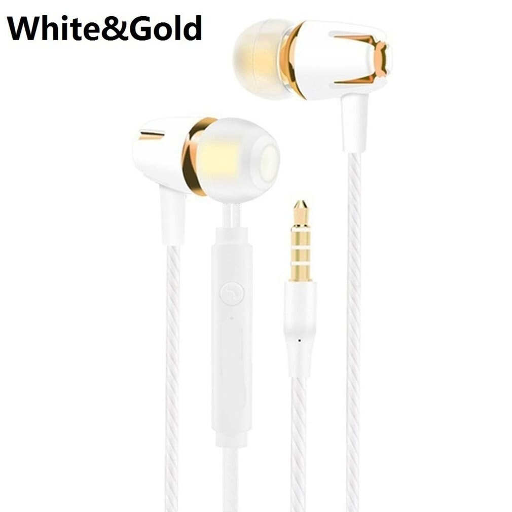 Wired Earphone Electroplating Bass Stereo In-ear Earphone with Mic Hansfree Call Phone Earphone for Android iOS: Default Title