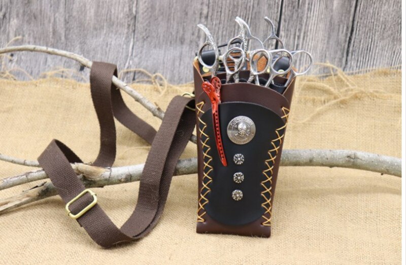 Estojo organizador para barbeiro profissional, bolsa retrô para penteado em salão de beleza: Black