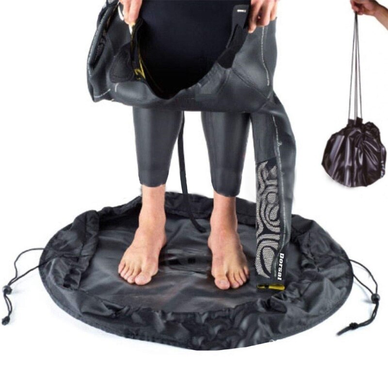 Strapazierfähige, wasserdichte neoprenanzug-umziehmatte, wasserdichter tauchanzug-umziehbeutel mit kordelzug für surfer und raftingboote