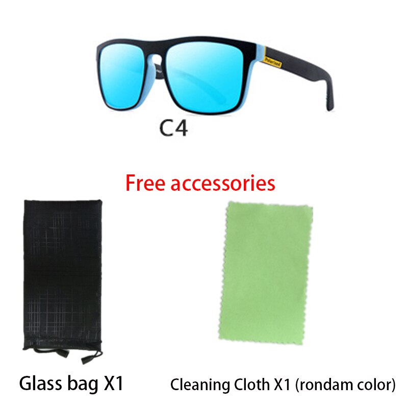 Gepolariseerde Zonnebril Mannen Mode Ogen Beschermen Zonnebril Met Accessoires Unisex rijden bril oculos de sol UV400: C4
