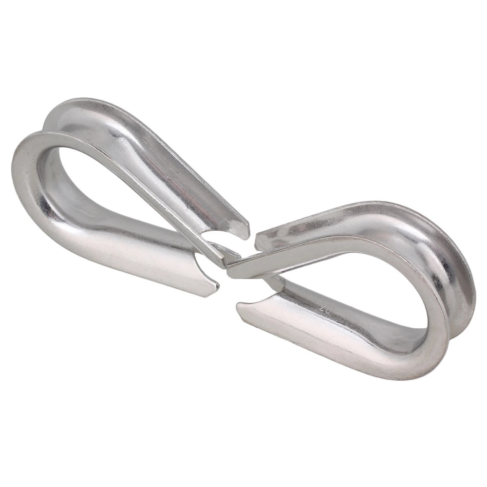 2 Pieces Rustproof 20mm 304 Stainless Steel M20 Wire Rope Thimble Silver