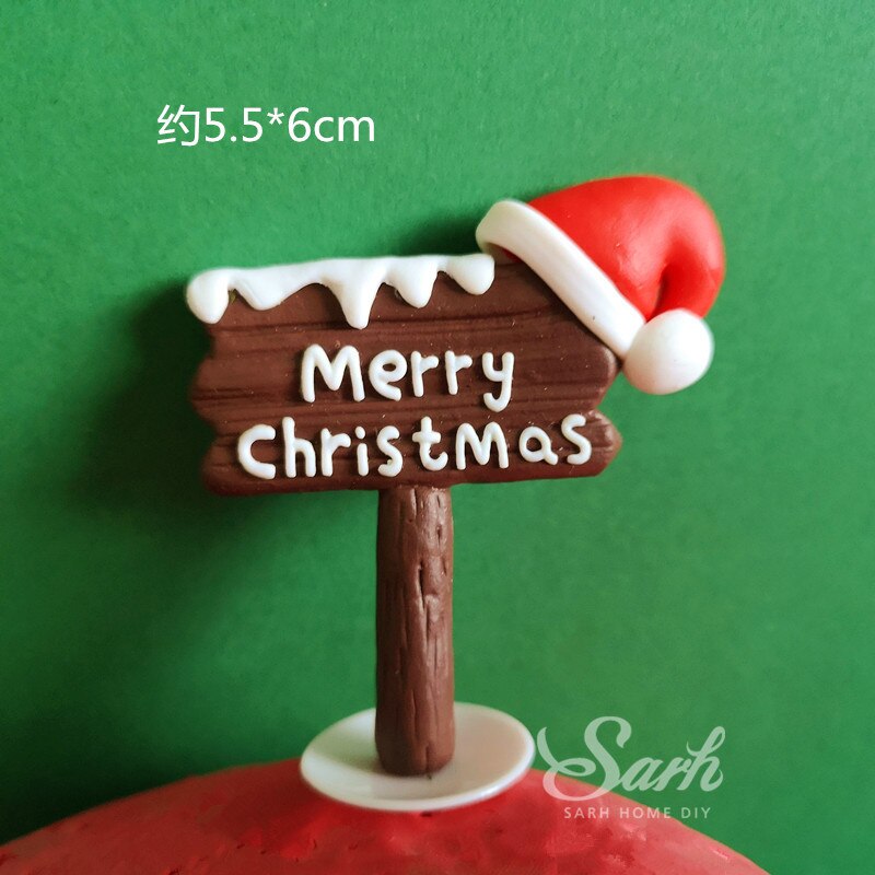Julemanden papir kage topper ler snemand dekoration jern xmax træ god jul fest dessert forsyninger bagning kærlighed: Gade skilt
