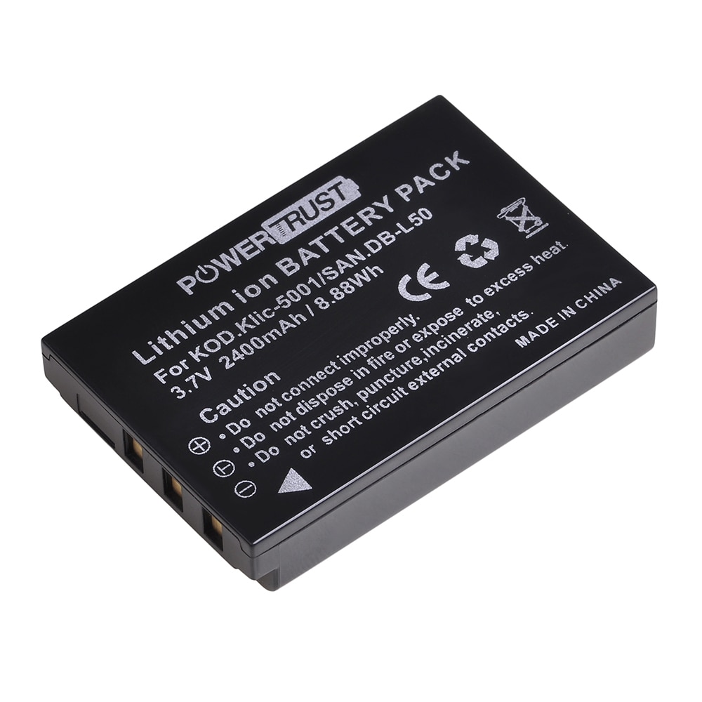 DB-L50 Klic-5001 Rechargeable Battery +LED USB Charger for Kodak DX6490 DX7440 DX7530 DX7540 DX7580 DX7590 DX7591 DX7630