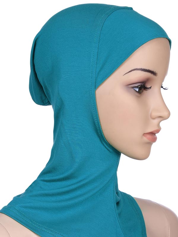 Weiche Unter Schal Hut Kappe Knochen Motorhaube Hijab Islamischen Kopf Tragen Hals Volle Abdeckung Innere Moslemische Dame Elastische Ninja Frauen headwear Caps: 11 Lake Blue