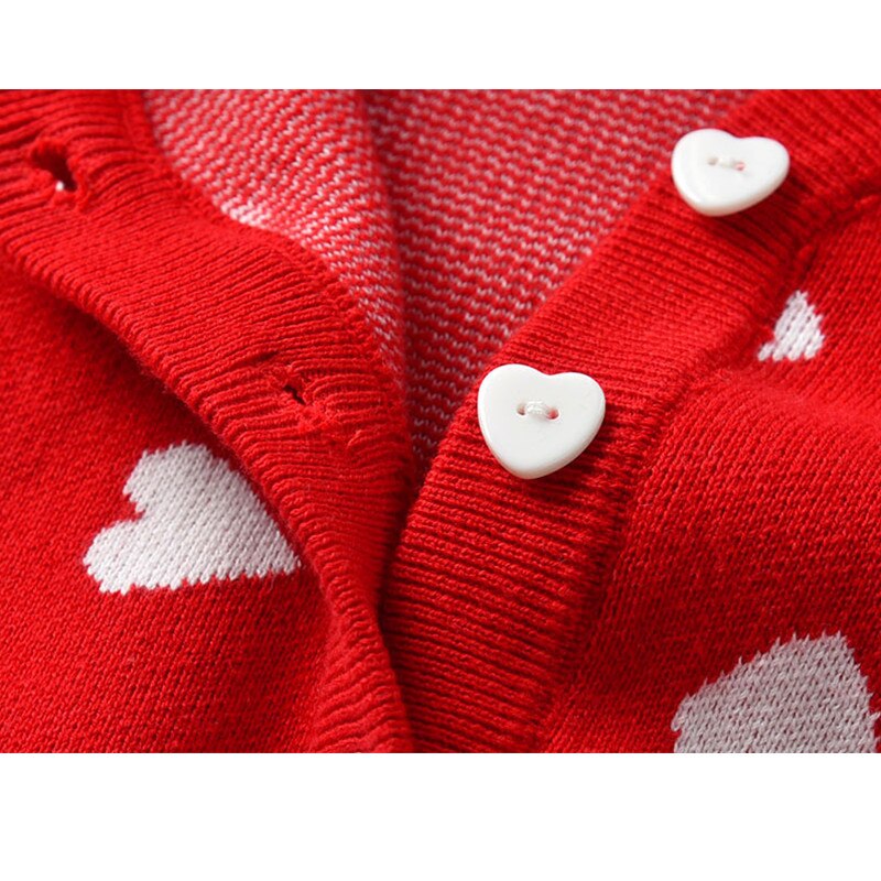 Heart Pattern Sweaters Baby Cotton Knit Cardigan Sweater Kids Long Sleeve Autumn Children Clothes Boy Girl Outer Wear